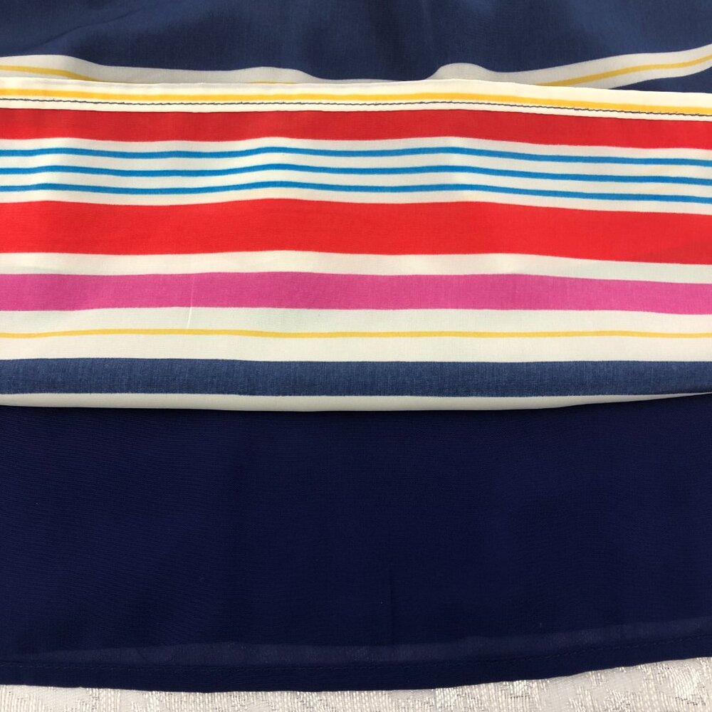 R MY Multi-Color Striped Flowy Lined Skirt with Zipper and Side Pockets Size XL - Picture 10 of 14